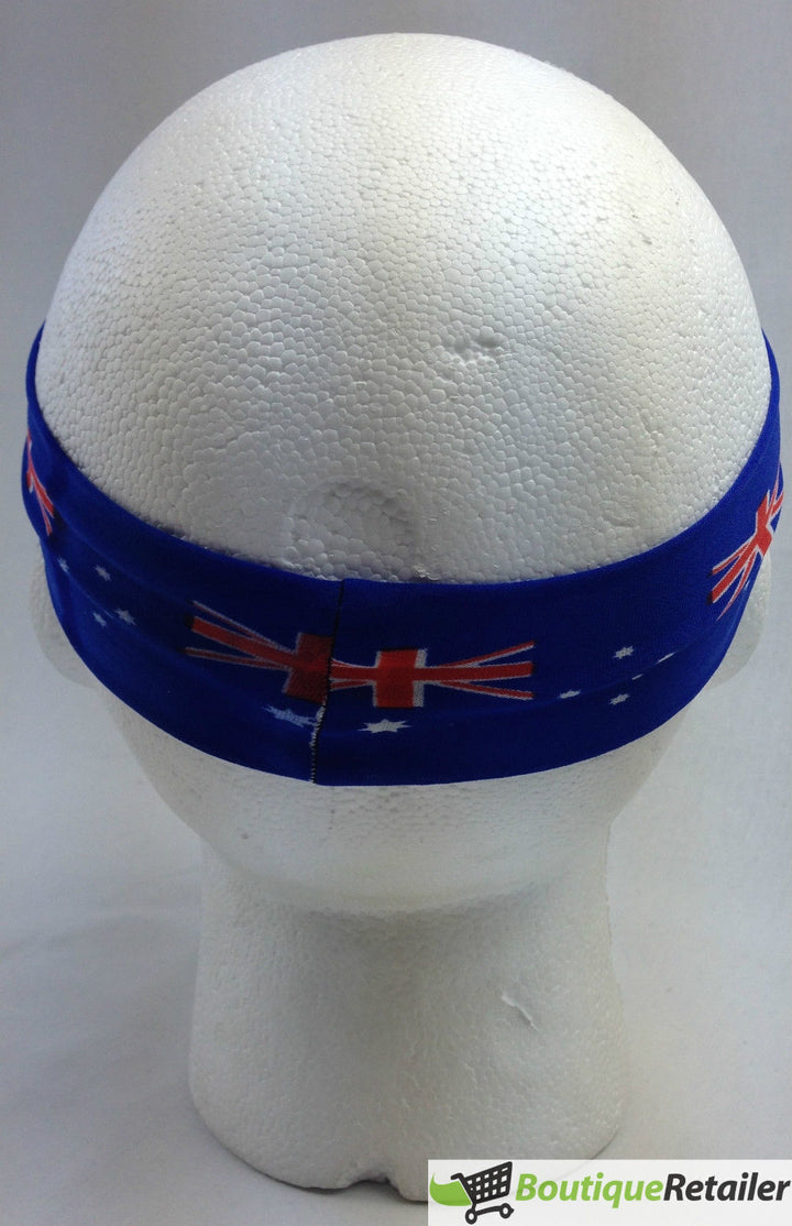 Australia Flag Headband Tennis Cricket Australia Day Aussie Costume in Blue