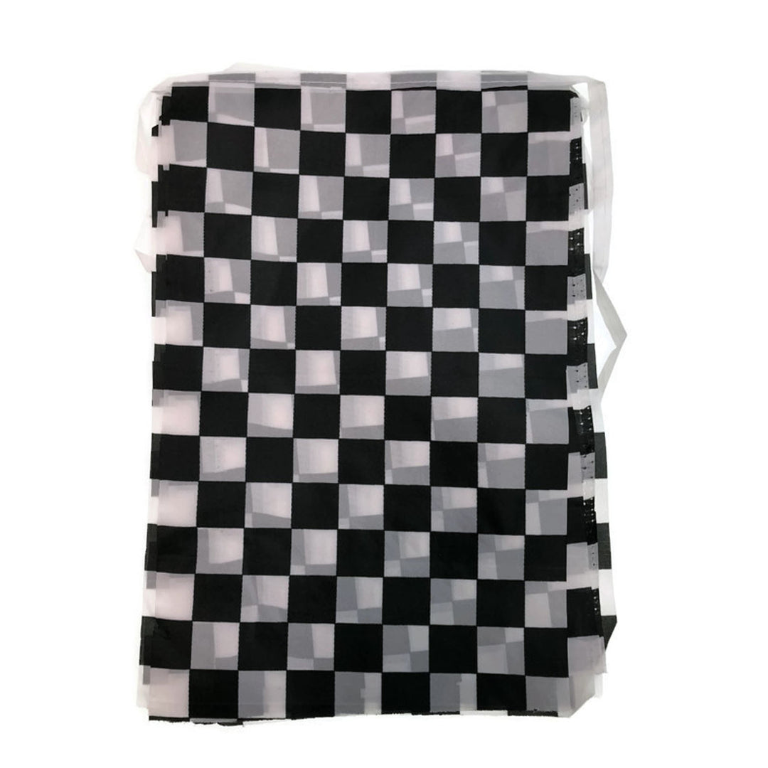 CHECKERED BUNTING FLAG Race Car Chequered Flag Banner Hanging Decoration Rectangular - 43.2 Metres