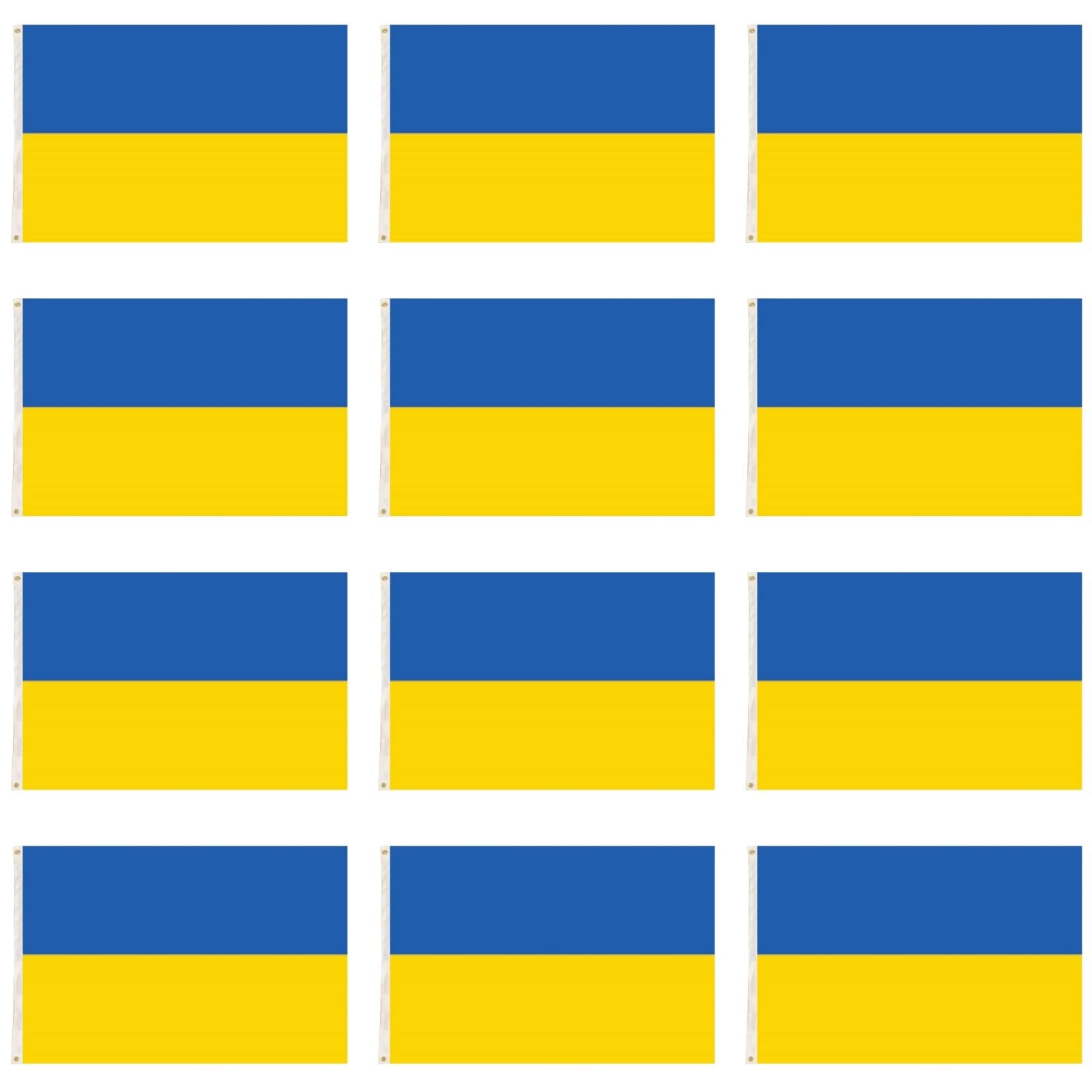 12x Ukraine Country Flag Ukrainian Heavy Duty with Metal Eyelets - 150cm x 90cm