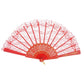 LACE FAN Hand Folding Wedding Party Bridal Spanish Costume Accessory - Red