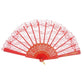 LACE FAN Hand Folding Wedding Party Bridal Spanish Costume Accessory - Red