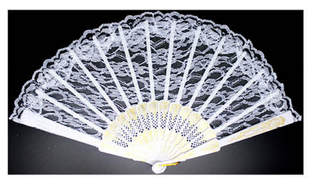 LACE FAN Hand Folding Wedding Party Bridal Spanish Costume Accessory - White