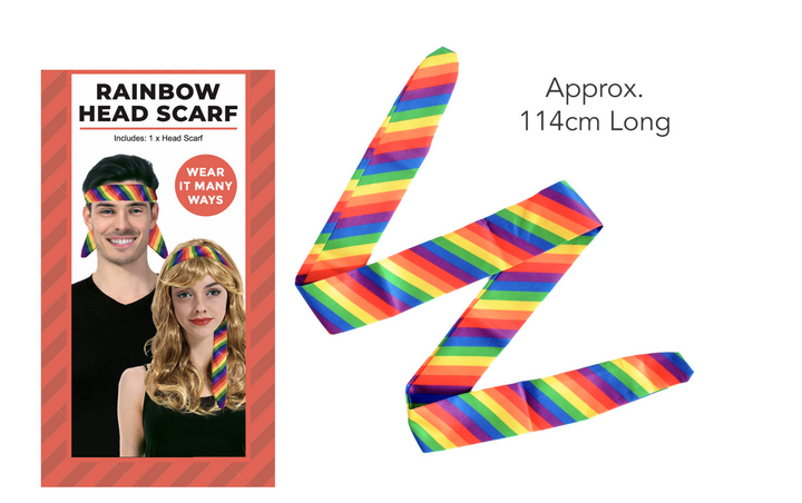 Rainbow Head / Wrist Band Gay Pride Scarf LBGTQ Hair Tie Headband Costume Party