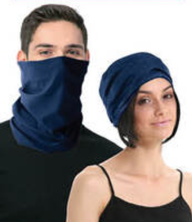 Seamless Tube Bandana Head Scarf Face Cover Mask Gaiter Ski Snow - Plain Colours - Navy