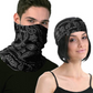 Seamless Tube Bandana Head Scarf Face Cover Mask Pattern Mask Neck Gaiter - Black