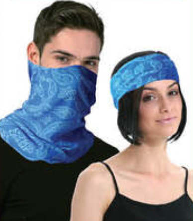 Seamless Tube Bandana Head Scarf Face Cover Mask Pattern Mask Neck Gaiter - Royal Blue