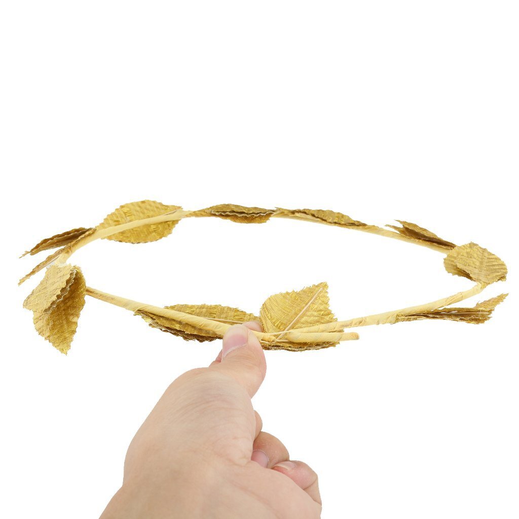 GOLD LEAF WREATH Greek Headband Crown Leaves Band Roman Costume Dress Party