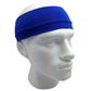 PLAIN HEADBAND Elastic Stretch Sports Yoga Hair Band Unisex 8cm Wide Wrap - Blue