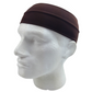 PLAIN HEADBAND Elastic Stretch Sports Yoga Hair Band Unisex 8cm Wide Wrap - Brown