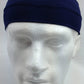 PLAIN HEADBAND Elastic Stretch Sports Yoga Hair Band Unisex 8cm Wide Wrap - Navy Blue