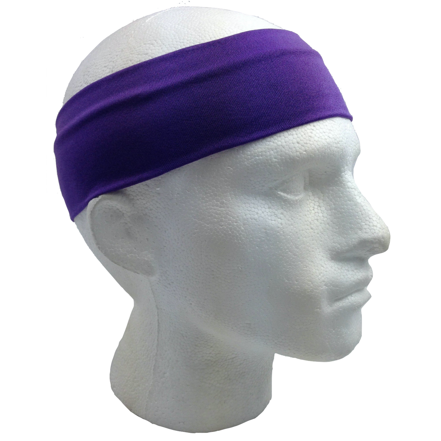 PLAIN HEADBAND Elastic Stretch Sports Yoga Hair Band Unisex 8cm Wide Wrap - Purple