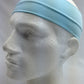 PLAIN HEADBAND Elastic Stretch Sports Yoga Hair Band Unisex 8cm Wide Wrap - Sky Blue