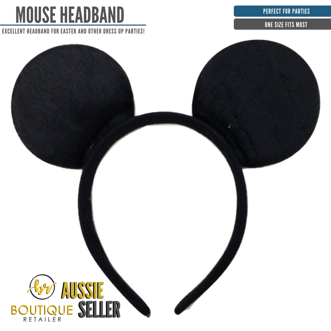 Mickey Minnie Mouse Headband Costume Halloween Party Hair Head Band - Black