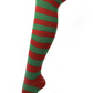 OVER THE KNEE SOCKS Plain Striped High Thigh Ladies Long Womens Stripey Stocking - Red/Green