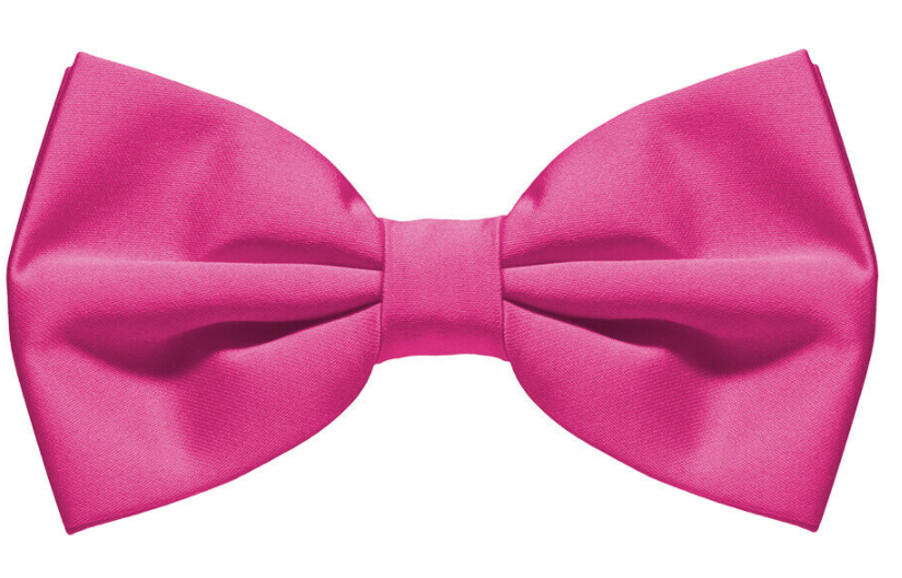 Mens BOW TIE Wedding Tuxedo Formal Bestman Necktie Classic Plain Party  - Hot Pink