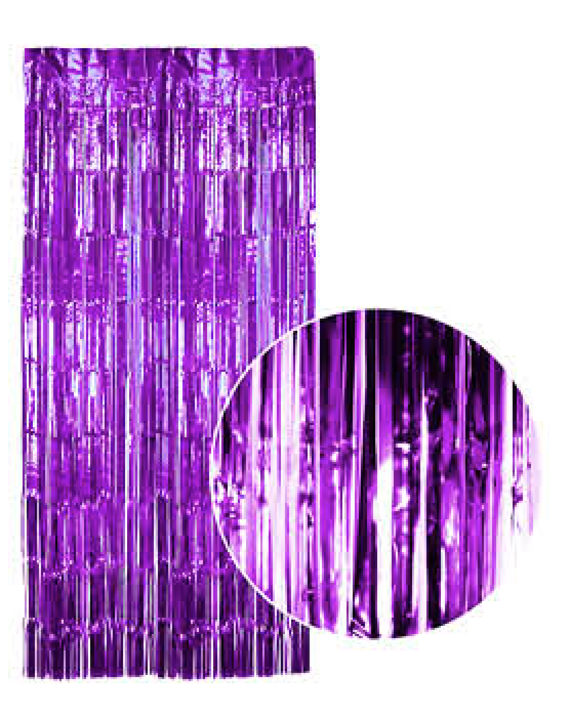 Tinsel Curtain Foil Metallic Fringe Backdrop Party Door Decorations - (200cm x 100cm) - Purple