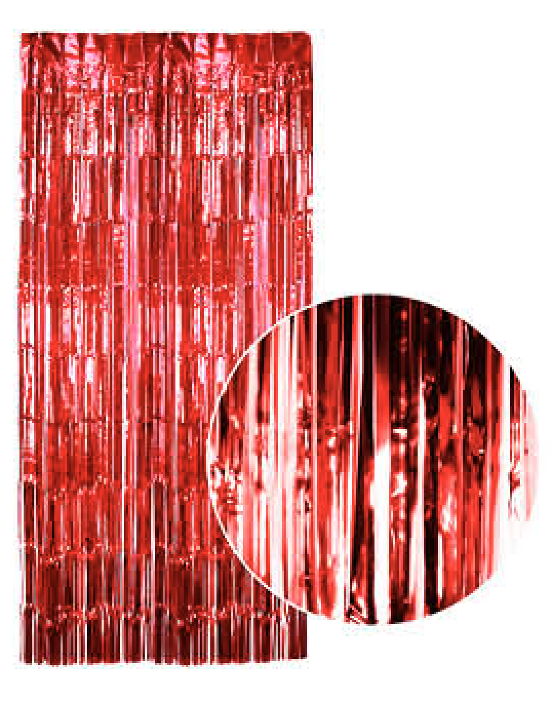 Tinsel Curtain Foil Metallic Fringe Backdrop Party Door Decorations - (200cm x 100cm) - Red