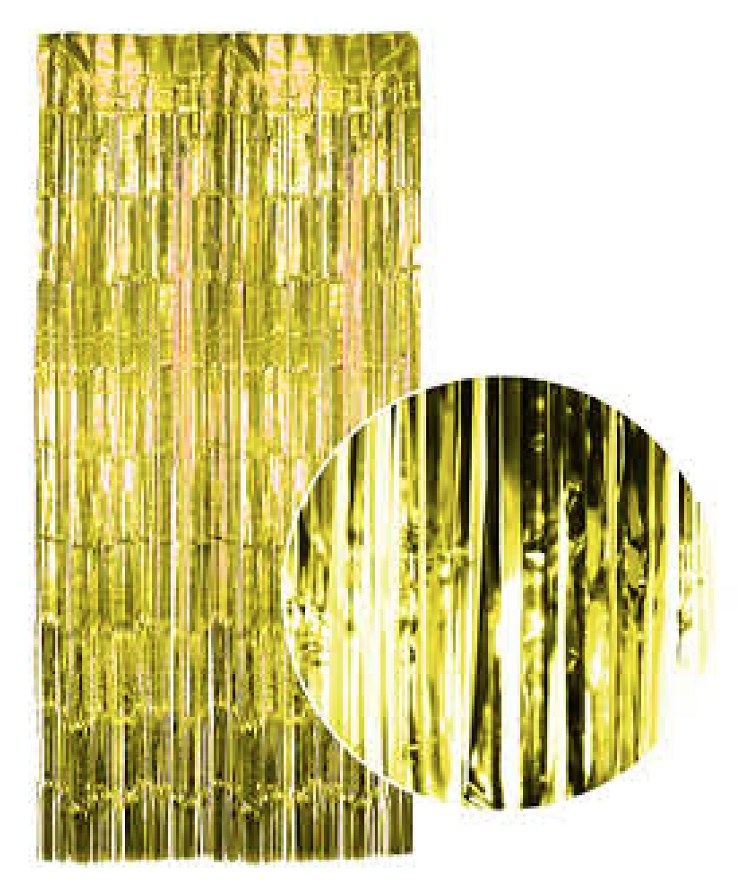 Tinsel Curtain Foil Metallic Fringe Backdrop Party Door Decorations - (200cm x 100cm) - Yellow/Gold