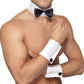 Male Stripper Set Costume Cuffs Collar & Bow Tie Waiter Fun Kit Fancy Dress