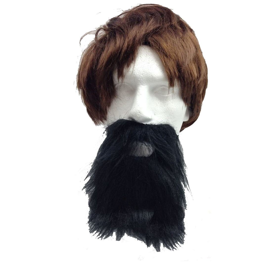 PARTY BEARD Moustache Costume Fancy Dress Mustache Halloween Fake Facial Hair - Black