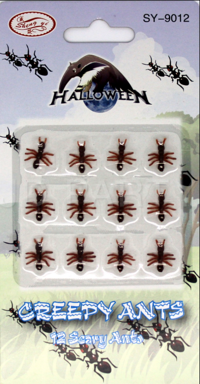 MINI FAKE ANTS Trick Halloween Scary Creepy Joke Prank Small Gag Toy Bug - 48 Ants