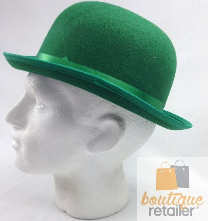 BOWLER HAT Party Costume Derby Fancy Dress Dance Halloween Vintage Cap - Green