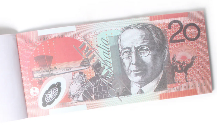 20 Dollar Australian Souvenir Note Pad Fake AUD Money - 1 Pack of 50 Sheets