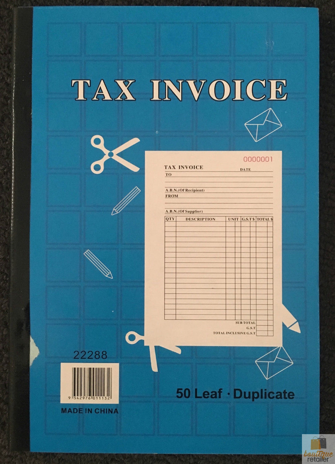 TAX INVOICE BOOK 50 Page Duplicate Statement Carbonless Quote