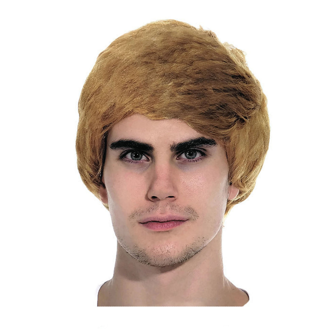 Mens Short Party Wig Costume Party Dress Up Fancy Classic Style in Ginger Blonde