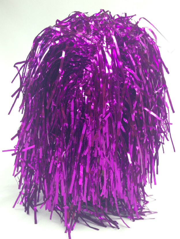 Tinsel Metallic Wig 70s 50s 20s Costume Mens Womens Unisex Disco Fancy Dress Up - Purple