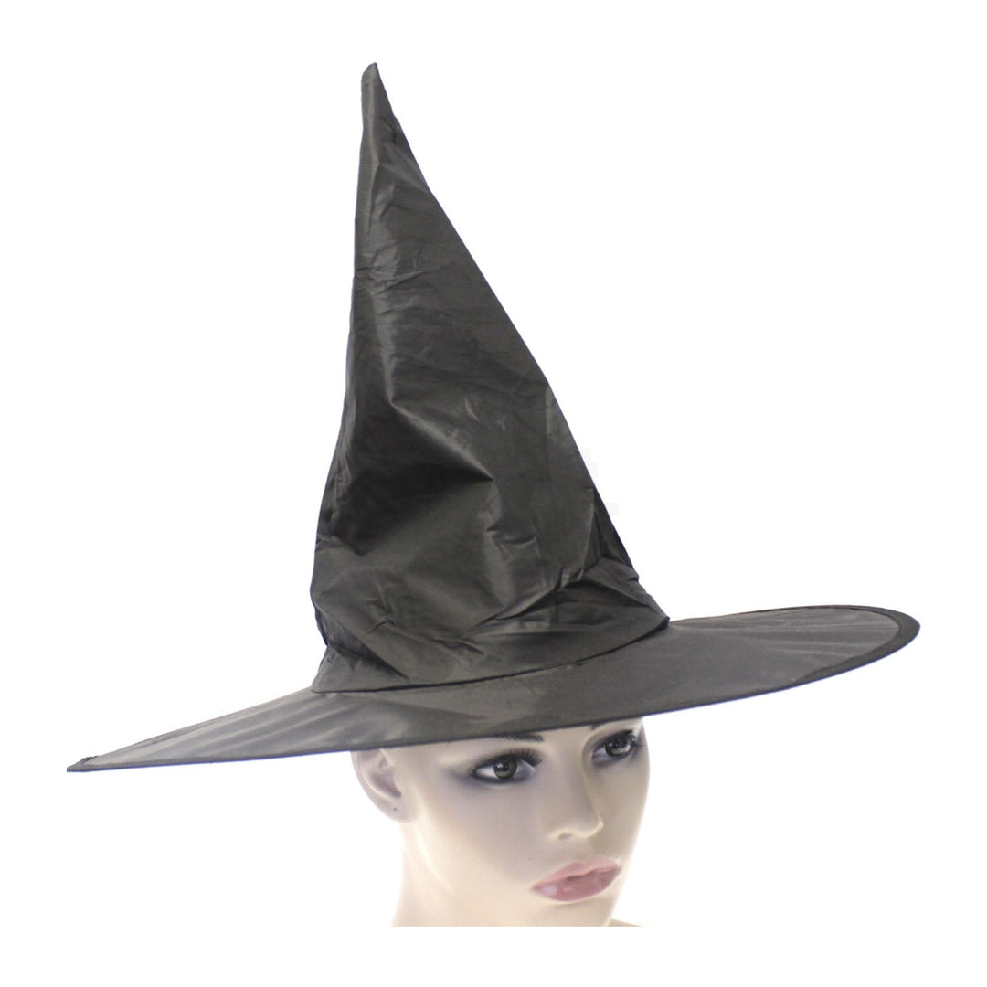 WITCH HAT Plain Black Halloween Costume Fancy Dress Womens Accessory Wizard