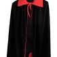 Halloween Kids Fancy Cape Red Black Long Cloak Coat Witch Ghost Vampire Costume - 6-9 Years Old