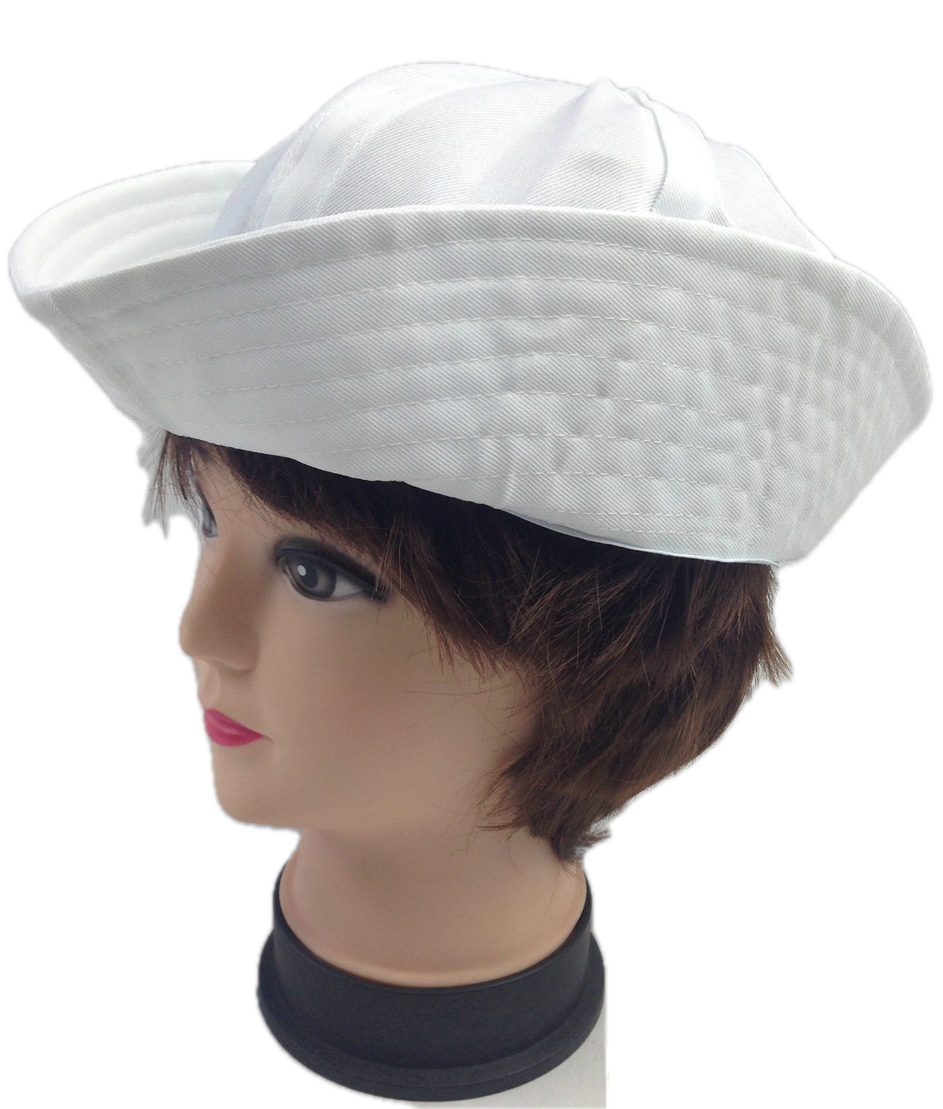 Adult White Sailor Hat Marine Unisex Gob Captain Navy Hen's Night Doughboy Cap