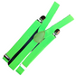 2x Mens Suspenders Braces Adjustable Strong Clip On Elastic Formal Wedding Slim - Fluro Green