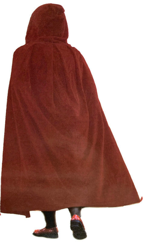 Kids Cape Cloak Hooded Robe Halloween Vampire Witch Wizard 120cm Hood - Red