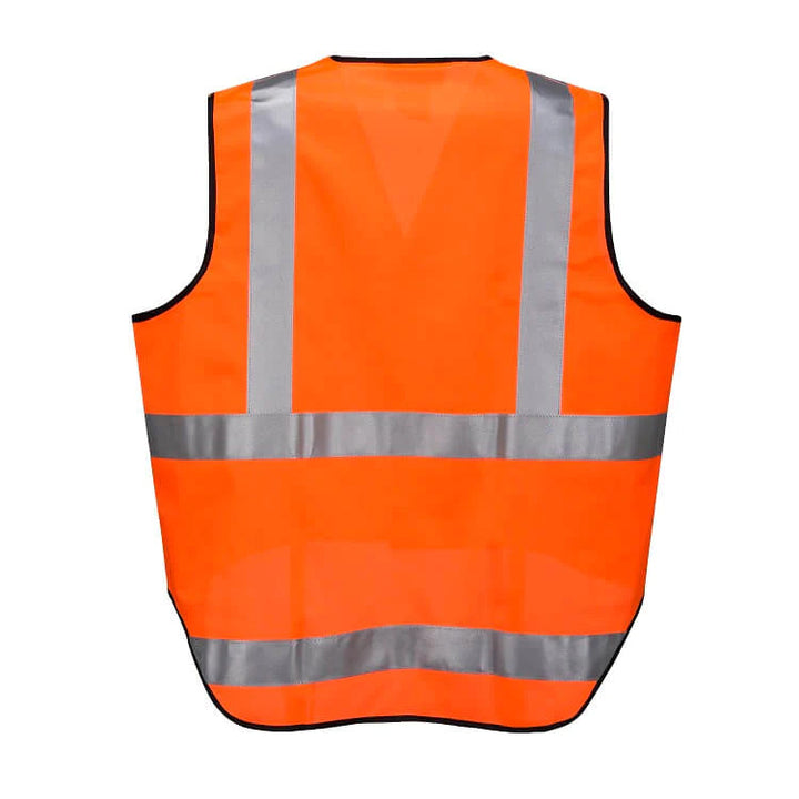 3x HUSKI Hi Vis Patrol Vest 3M Tape Safety Workwear High Visibility Bulk - Orange - 3XL