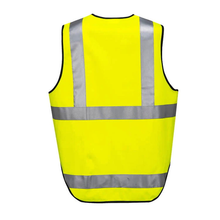 3x HUSKI Hi Vis Patrol Vest 3M Tape Safety Workwear High Visibility Bulk - Yellow - L