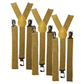 3x Mens Suspenders Braces Adjustable Strong Clip On Elastic Formal Wedding Slim - Gold (Glitter)