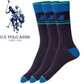 Livergy Mens Crew Socks - Navy/Green - 1 Pack of 3 - EU 39-42