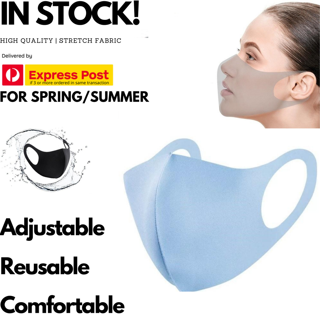 SUMMER Reusable Breathable Face Mask Mouth Mask Anti Dust Haze Protective in Light Blue