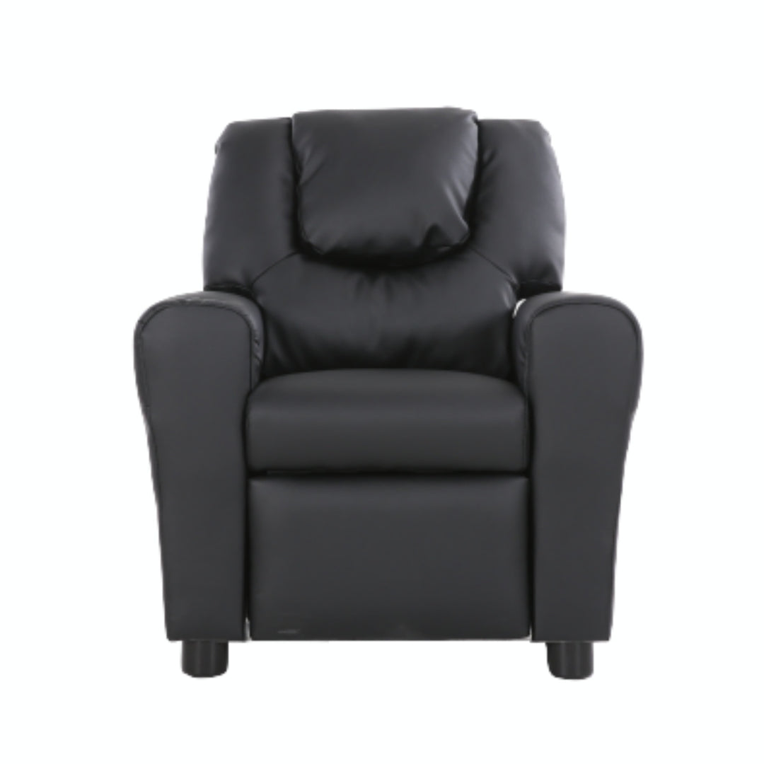 Oliver Kids Recliner Chair Sofa Children Lounge Couch PU Armchair - Black