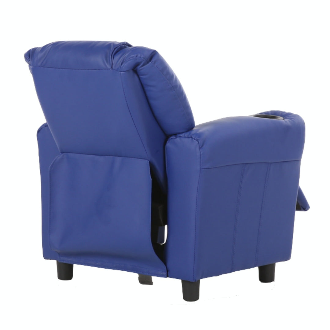 Set of 4 Oliver Kids Recliner Chair Sofa Children Lounge Couch PU Armchair Blue