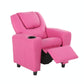 Set of 2 Oliver Kids Recliner Chair Sofa Children Lounge Couch PU Armchair Pink