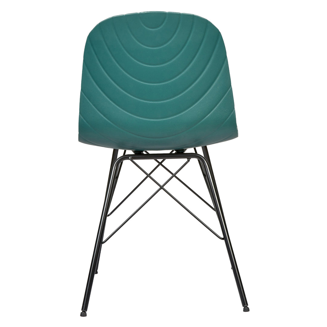 Set of 6 Modern Republica Dining Chair Office Furniture Seat Scandi Dark Green