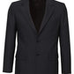 Mens Single Breasted 2 Button Suit Jacket Work Business - Pin Striped - Charcoal - 117