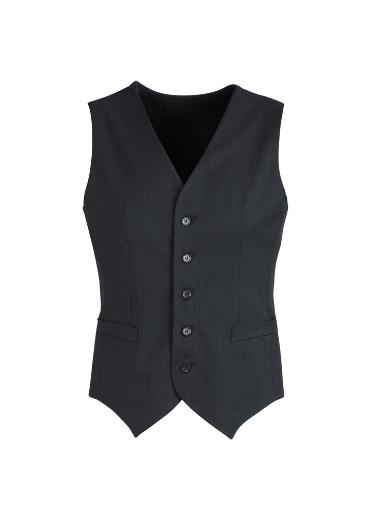 Mens Peaked Vest Waistcoat w/ Knitted Back Suit Formal Wedding Dress Up - Charcoal - 112