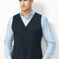 Mens Peaked Vest Waistcoat w/ Knitted Back Suit Formal Wedding Dress Up - Navy - 107