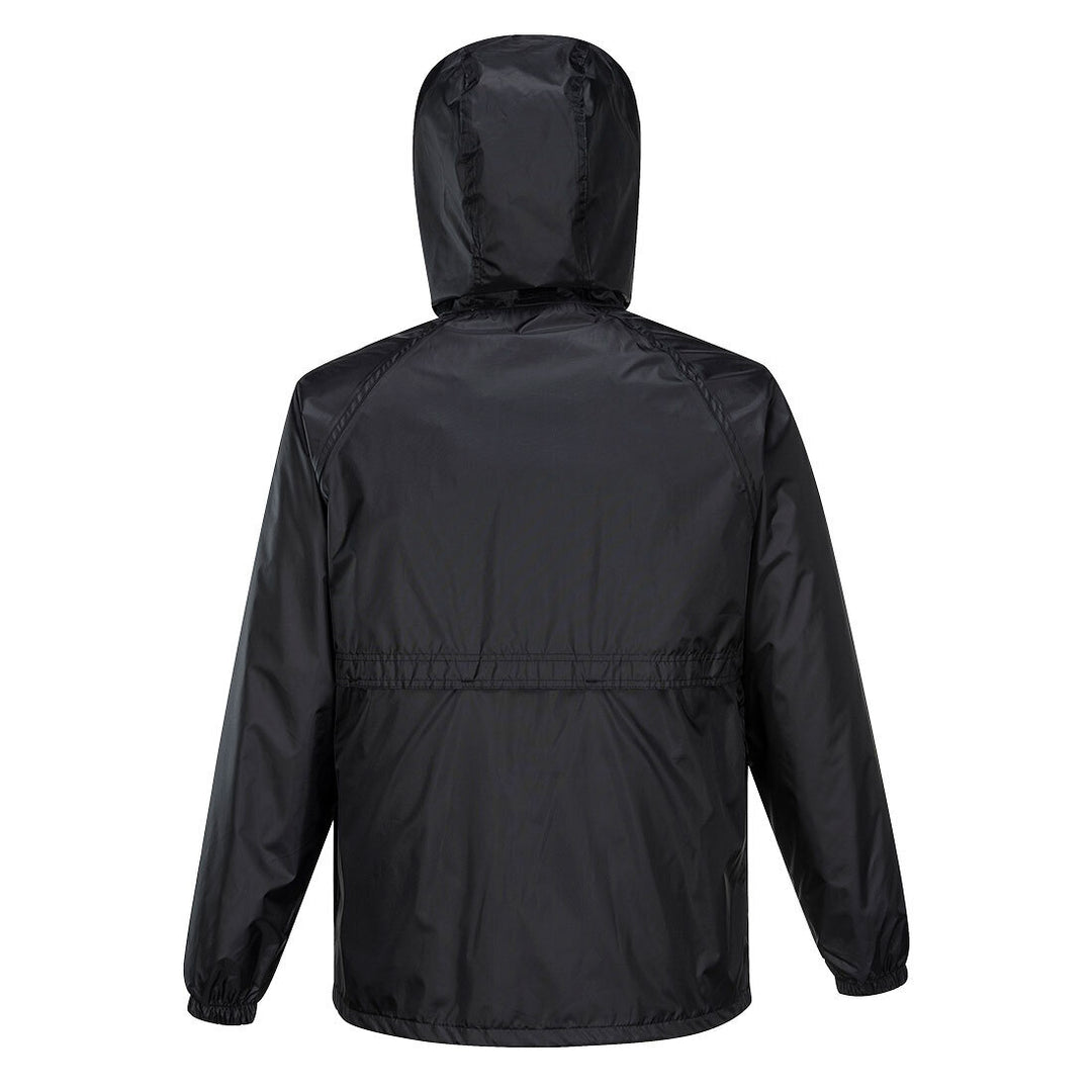 HUSKI STRATUS RAIN JACKET Waterproof Workwear Concealed Hood Windproof Packable - Black - 4XL