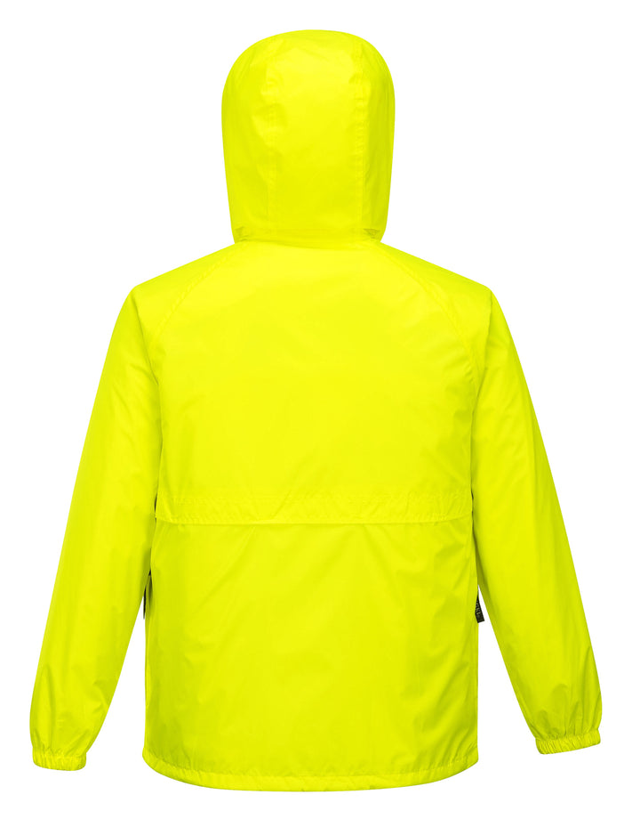 HUSKI STRATUS RAIN JACKET Waterproof Workwear Concealed Hood Windproof Packable - Yellow Fluro - 5XL