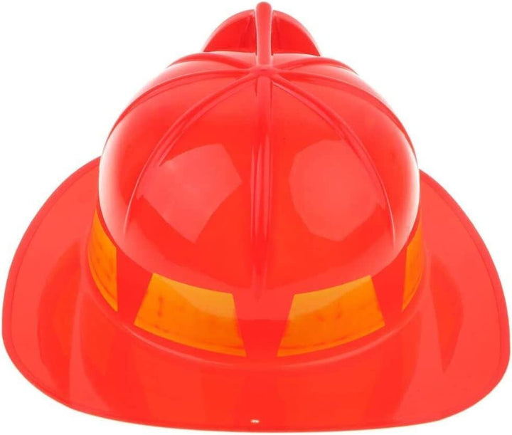 KIDS FIREMAN HAT Firemans Helmet Costume Dress Up Party Red Plastic Halloween Cap